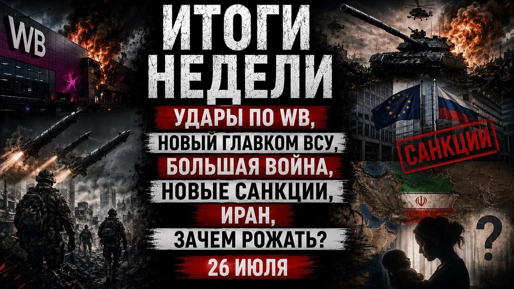 Удары по WB, главком ВСУ, большая война, новые санкции, Иран, зачем рожать? | Итоги недели: 26 июля смотреть онлайн