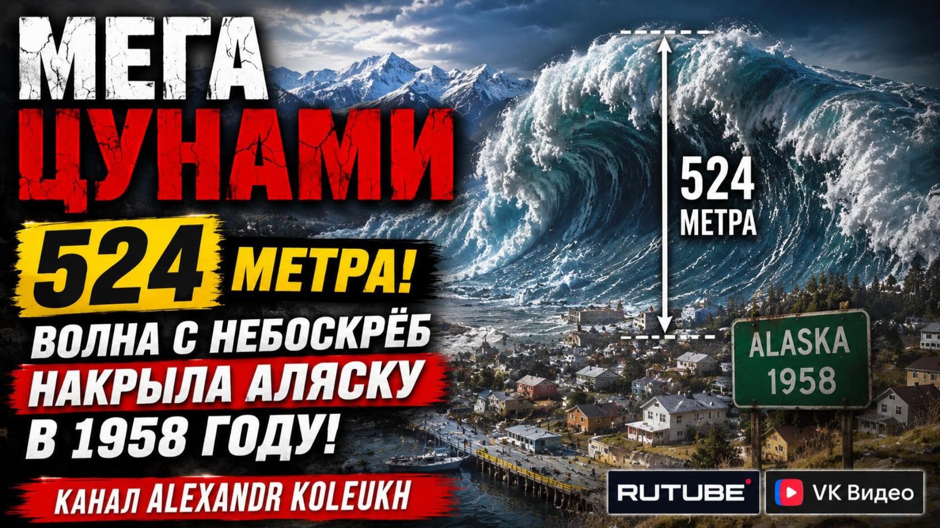 Мегацунами 524 метра! Как волна размером с небоскрёб накрыла Аляску в 1958 году! смотреть онлайн