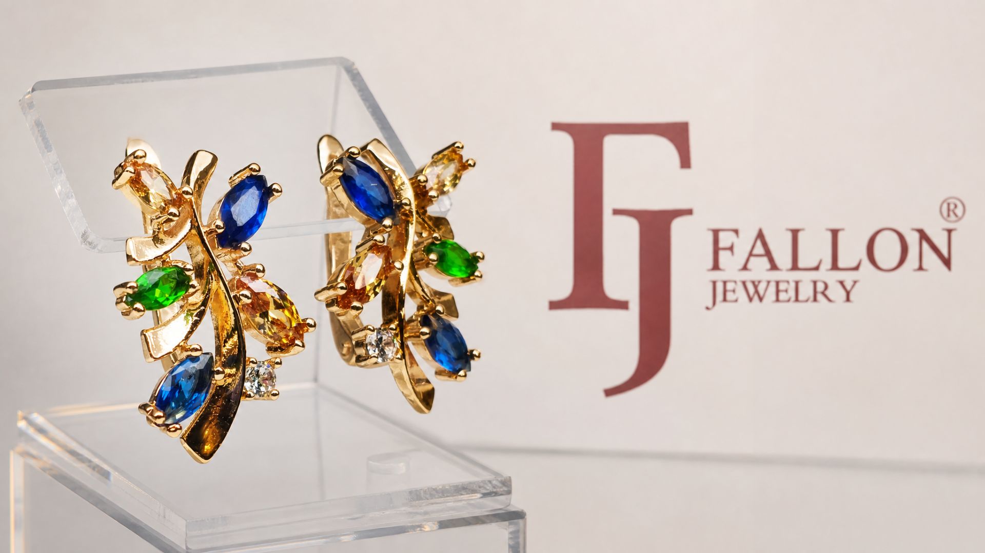 Серьги, FALLON Jewelry, MIX (Позолота, Цирконы) , (Ирис), F1-022 смотреть онлайн