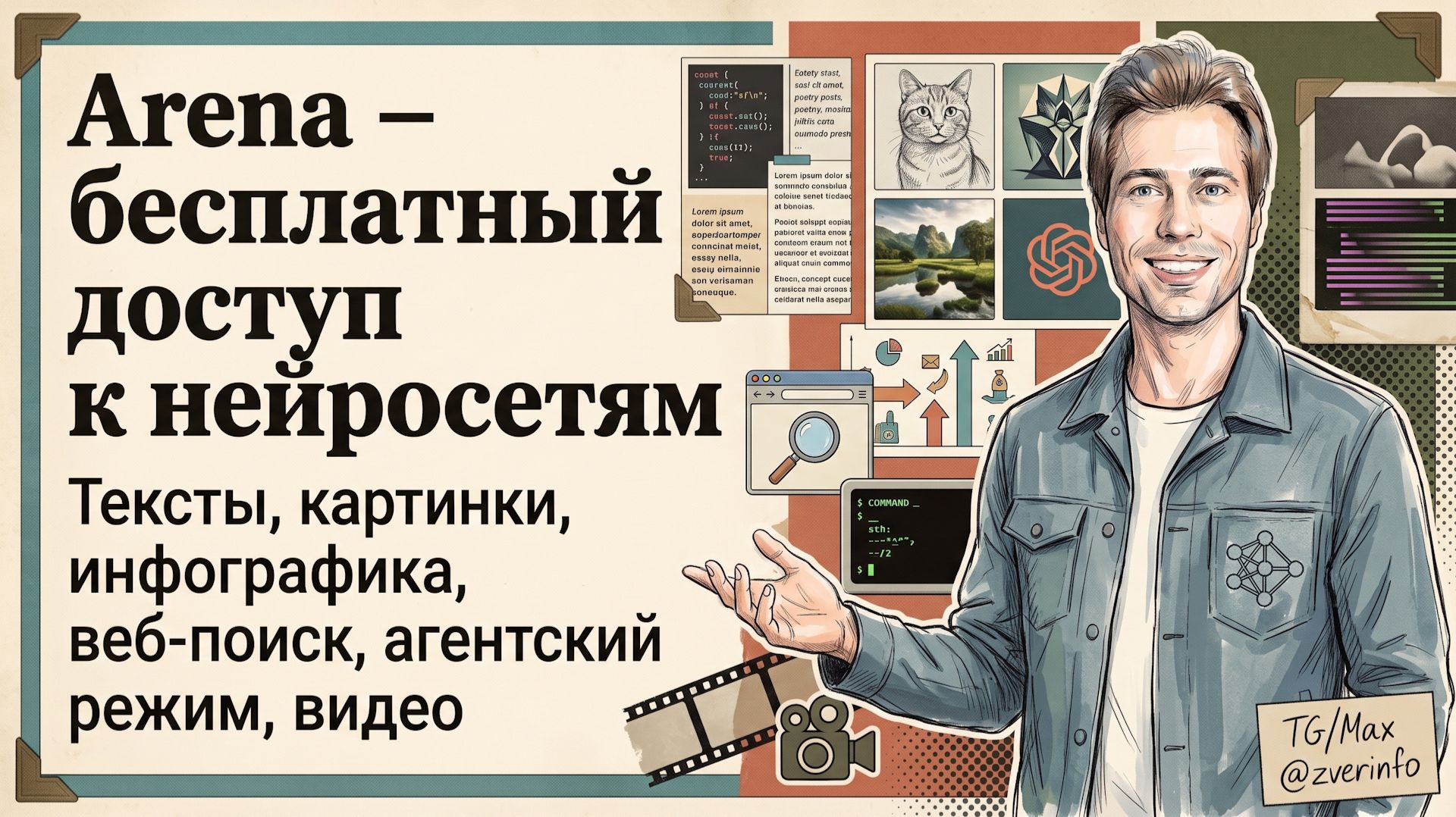 Сервис Arena - бесплатный доступ к нейросетям для текстов, картинок, видео, кода смотреть онлайн