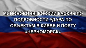 Минобороны России раскрыло подробности удара по объектам в Киеве и порту «Черноморск»