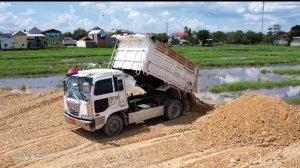 Launched project _Interesting to fill the field Using Dozer Komatsu DR-51- PX & dump truck 5Ton