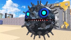 ВЕРТИ и НОВЫЙ КРАСНЫЙ РОБОТ против ДВУХ ЖЕЛТЫХ МОНСТРОВ-PACMAN, АНИМАЦИЯ