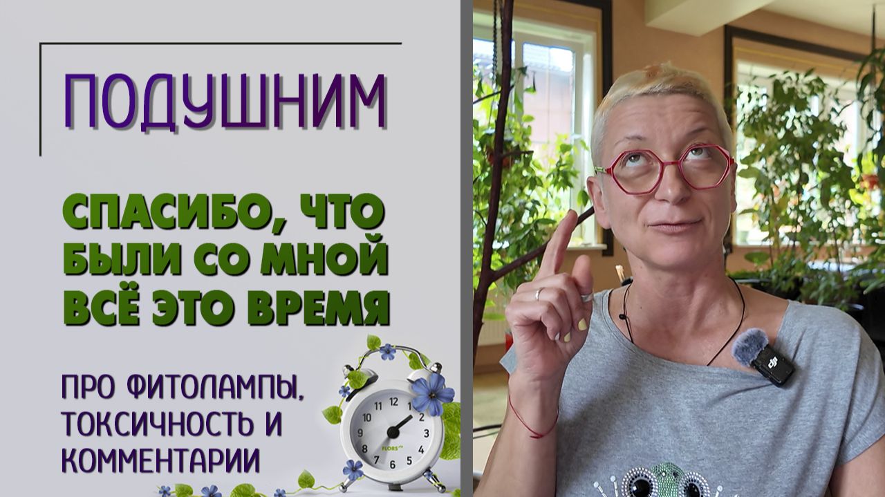 Спасибо, что были со мной всё это время. Про фитиль, фитолампы, токсичность и комментарии. Подушним.