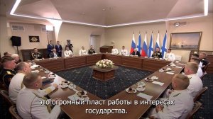 Министр обороны РФ принял участие в беседе Президента РФ с военнослужащими ВМФ