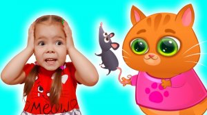Мультики для детей про котика Бубу и кошечку Кис Кис | Настя и друзья спасаются от крысы