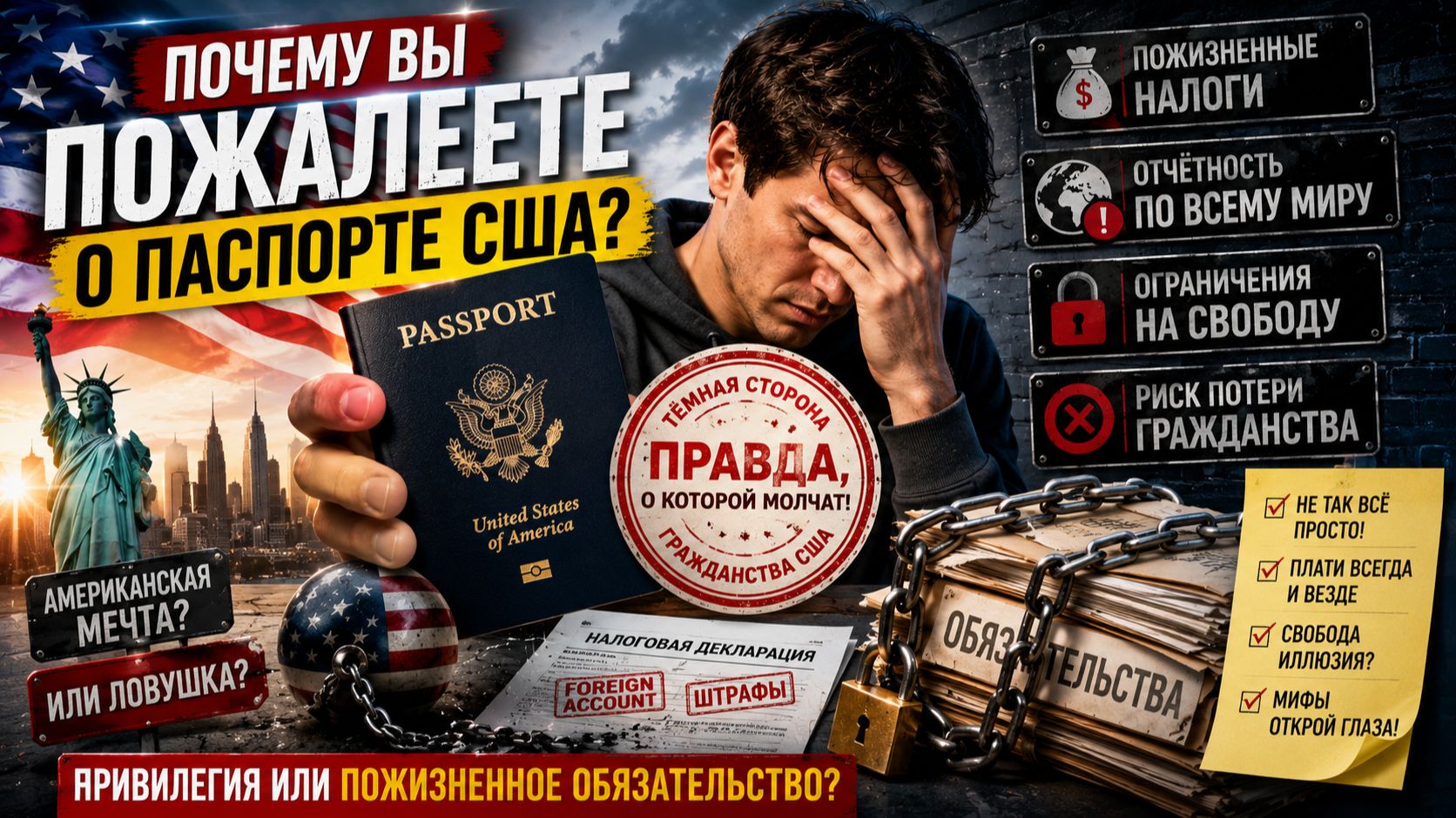 ⚠️ Американская мечта или ловушка? Тёмная сторона гражданства США