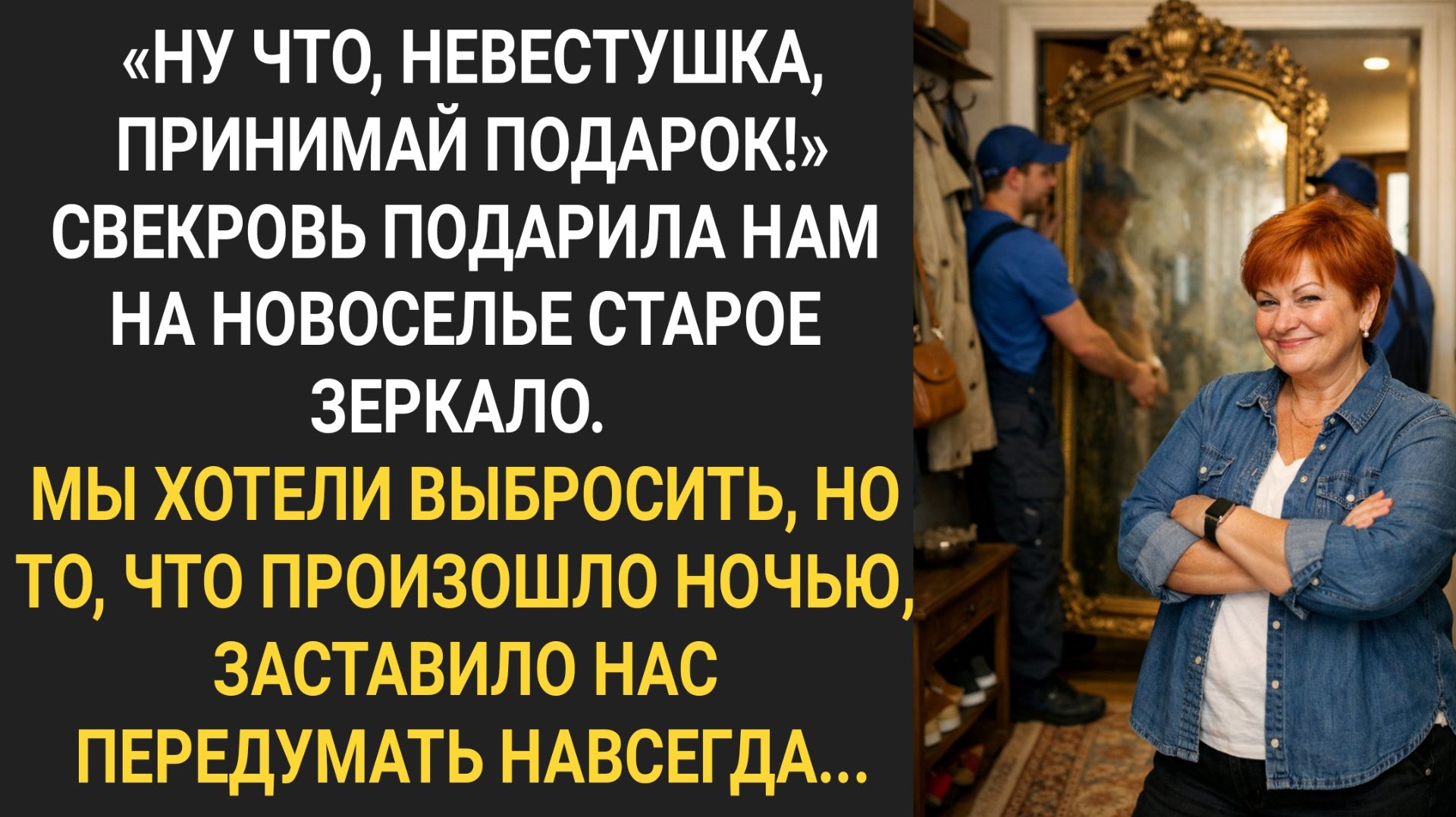 Свекровь подарила нам на новоселье старое зеркало. Мы хотели выбросить, но то, что произошло ночью..