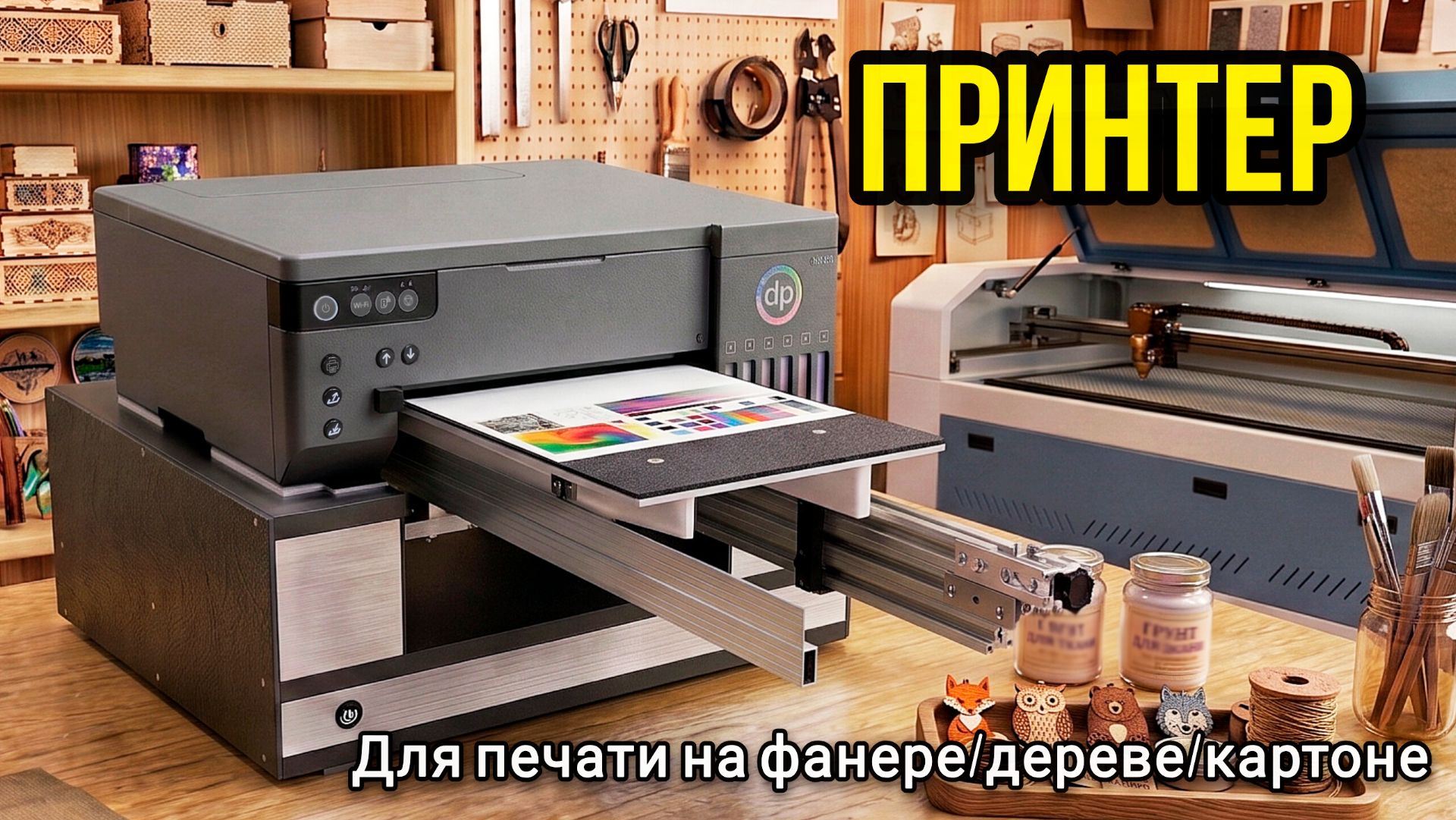 Принтер для печати на фанере и дереве. Epson flatbed printer L8050 xp600 head смотреть онлайн