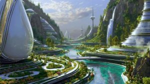 Футуристический город-водопад 2300
