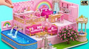 🌈⛲ Постройте миниатюрный домик Розовой Барби мечты с гигантским бассейном-водопадом ❤️ #Миниатю