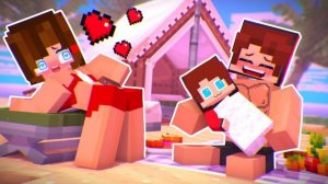 Милая Семья на романтическом пикнике в Майнкрафте - Minecraft анимация