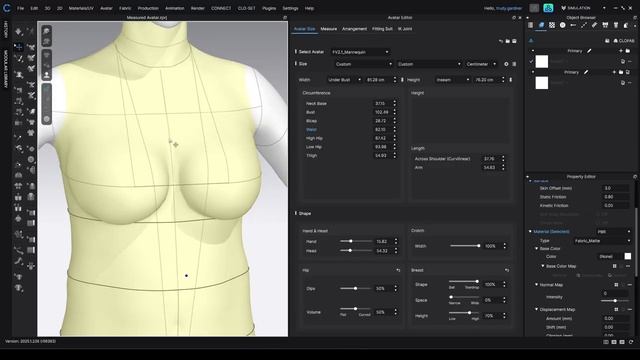 CLO3D Avatar Editor 2025 Bust Size and Shape, Posture and Soft Body смотреть онлайн