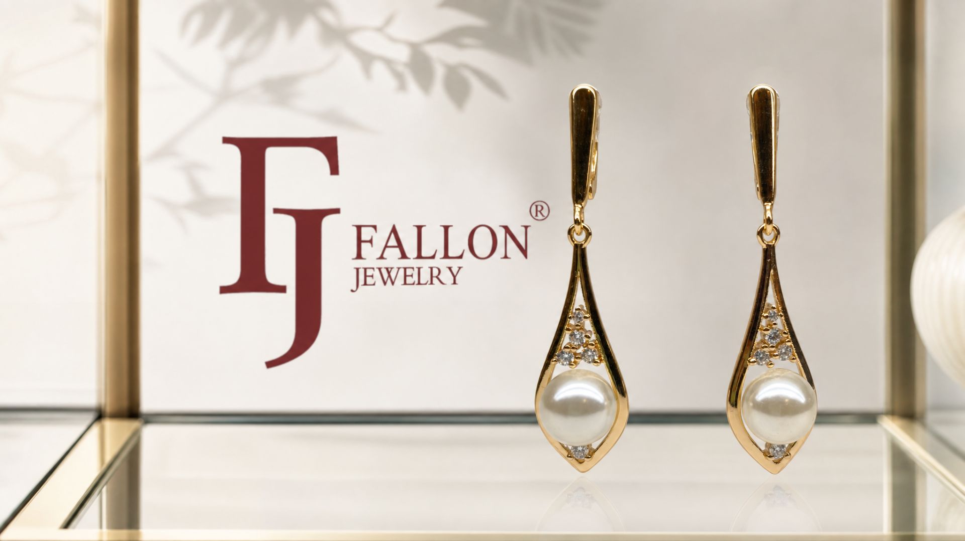 Серьги, FALLON Jewelry, (Позолота, Цирконы, Жемчуг., иск.) , (Лейси), F1-025 смотреть онлайн
