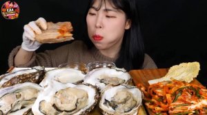 Мукбанг - сырые морепродукты и устрицы и сырные закуски