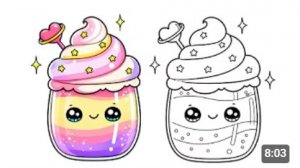 Как нарисовать милое радужное мороженое 🌈🍦