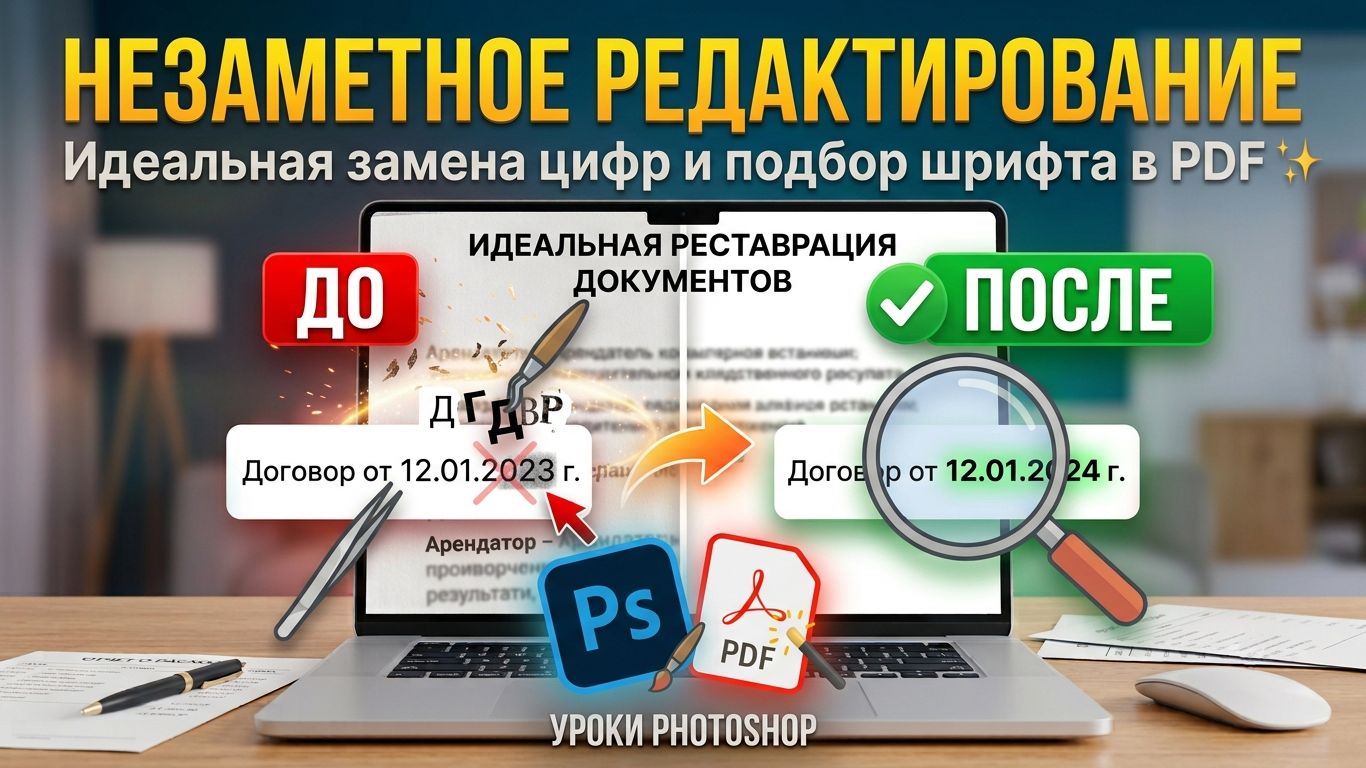 Незаметное редактирование. Идеальная замена цифр и подбор шрифта в PDF