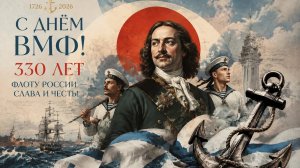 С днём военно-морского флота России. Красивая музыкальная открытка.