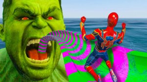 Сумасшедший тест физики_ Человек-паук рвёт на части GTA 5