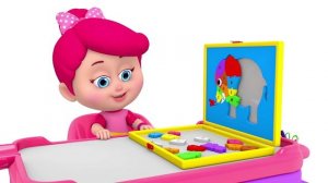 Бетти и Банни играют с деревянной головоломкой «Слоновий алфавит»