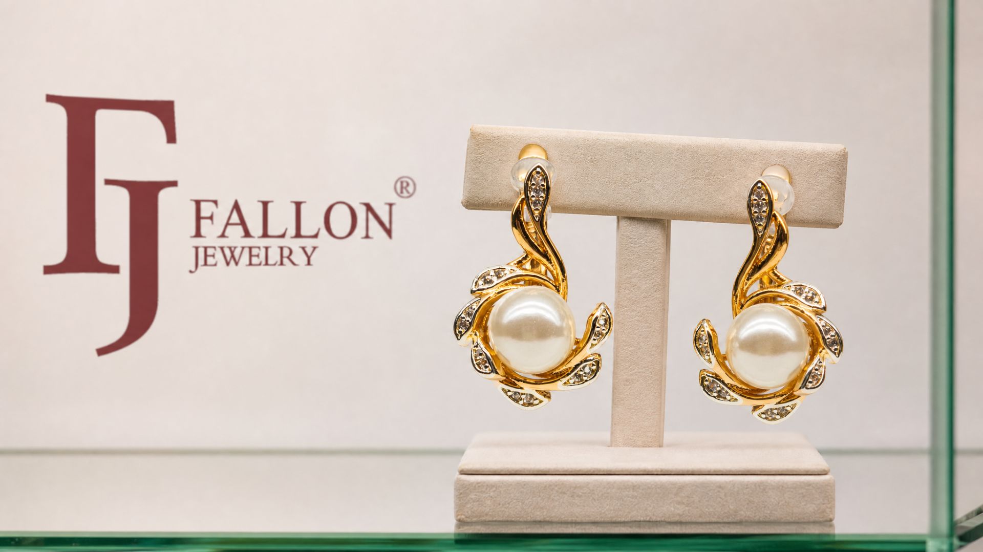Серьги, FALLON Jewelry, (Позолота, Цирконы, Жемчуг., иск.) , (Марина), F1-028 смотреть онлайн