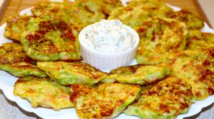 Кабачковые оладьи с ветчиной и сыром