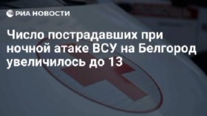 До 13 выросло число раненых при ударе ВСУ на Белгород, сообщили в региональном оперштабе.