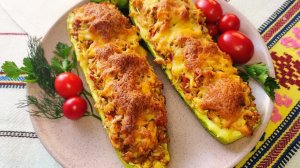 ЛОДОЧКИ ИЗ КАБАЧКА С КУРИЦЕЙ И СЫРОМ! ЛЕГКИЙ И ВКУСНЫЙ РЕЦЕПТ
