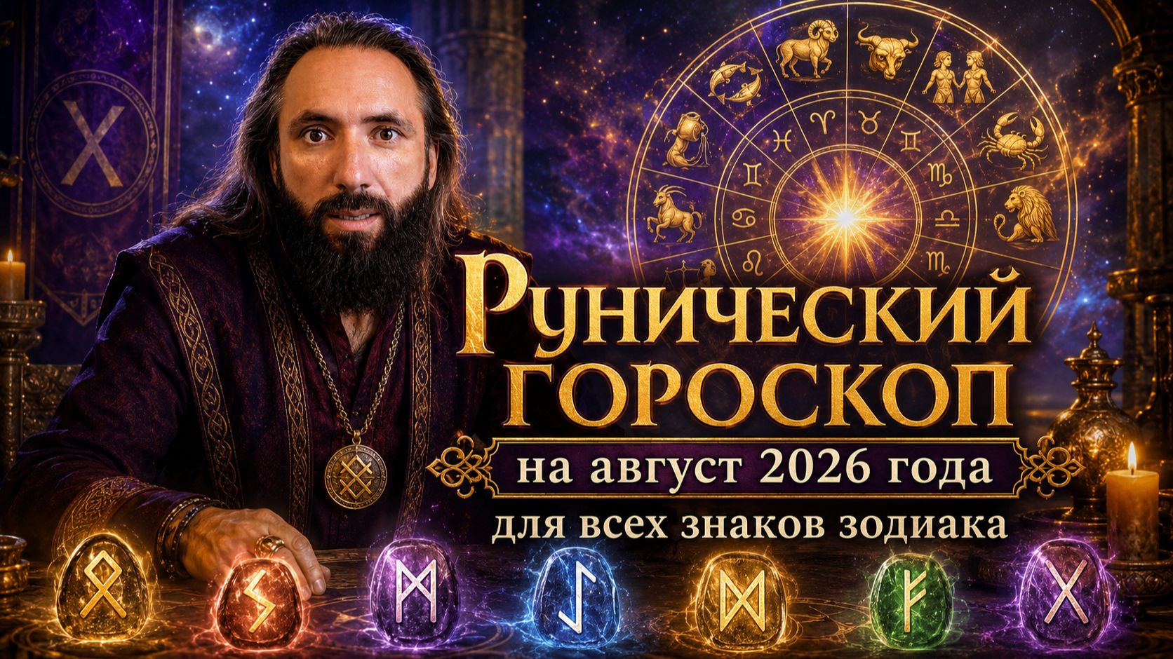 Рунический прогноз гороскоп  на август 2026 года для всех знаков зодиака. Гороскоп и руны на август.