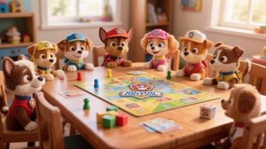 Щенячий патруль играет в настольные игры