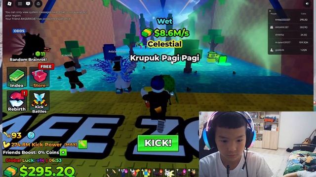 ИГРАЮ В ROBLOX В KICK  A LUCKY BLOCK С  ILDAR98K !!!!!!!!