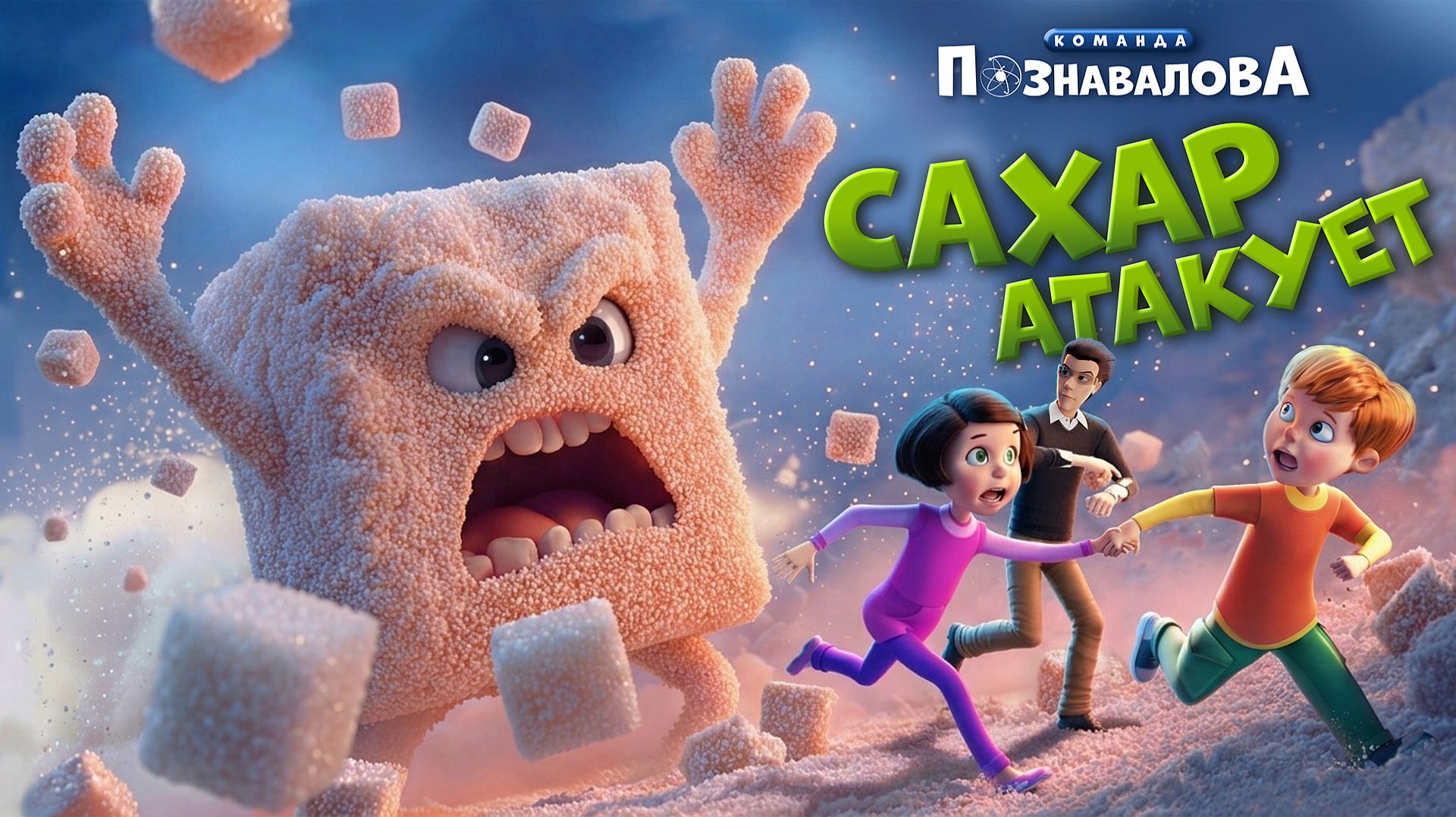 О вреде сахара мультфильм для детей САХАР АТАКУЕТ. Организация Общее дело.