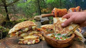 Вот это хруст! Кесадилья с грудинкой на костре