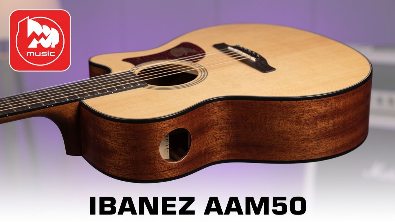 Акустическая гитара IBANEZ AAM50 с отверстием AIR port смотреть онлайн