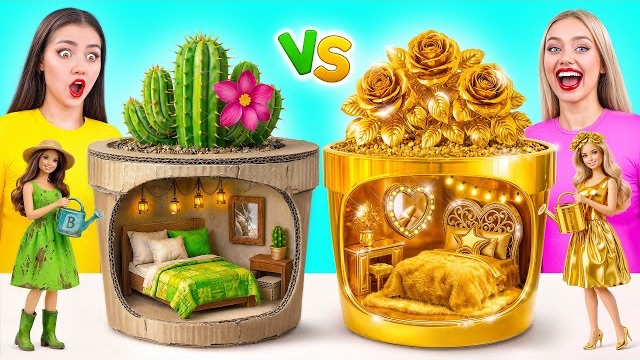 Строим Удивительный Кукольный Домик Дорогой vs Дешевый Челлендж | Крутые Розыгрыши и Трюки