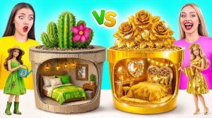 Строим Удивительный Кукольный Домик Дорогой vs Дешевый Челлендж | Крутые Розыгрыши и Трюки