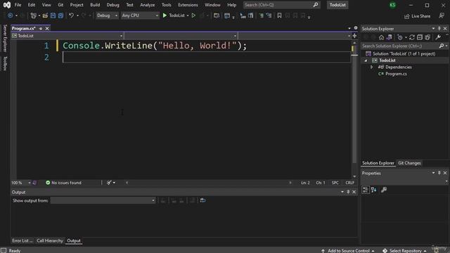 25. Our First C# Program (using Visual Studio Community)