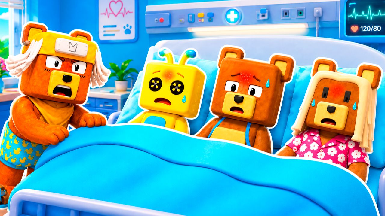 ВСЯ КОМАНДА МЕДВЕДЕЙ ЗАБОЛЕЛИ в СУПЕР МИШКА! Super Bear Adventure смотреть онлайн