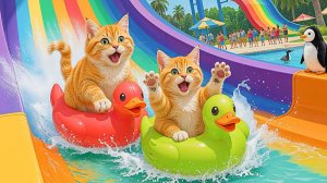 Мама-кошка подстригает шерсть на ферме и делает тигровую шапку для котят дома🐾🎩🐯