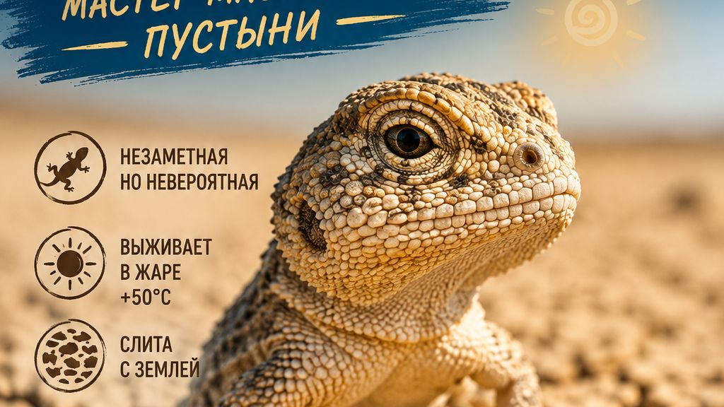Такырная кругоголовка - маленькая ящерица с большими секретами выживания