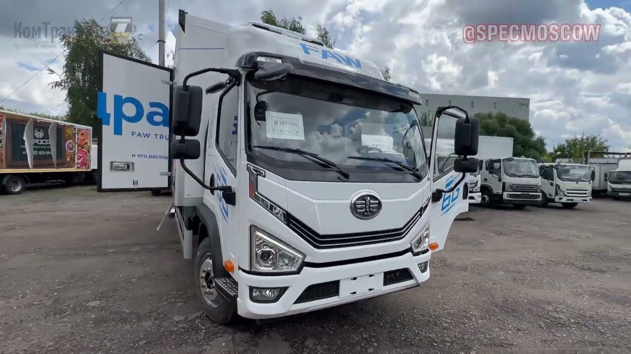 Обзор грузовика FAW Tiger 6G 12 РЕФ TransCooler YJ550 на задней пневмоподвсеке с гидробортом DIMT смотреть онлайн
