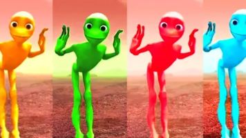 Танец инопланетянина: „Dame Tu Cosita“, зелёный инопланетянин, весёлый танец, челлендж на скорость