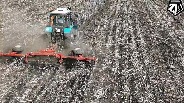 Результат работы ДВУХБАРАБАННОГО_ДВУХВАЛКОВОГО катка измельчителя пожнивных остатков производства За