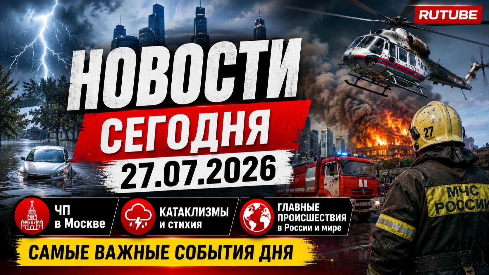 📰 НОВОСТИ СЕГОДНЯ 27.07.2026 | ЧП в Москве, катаклизмы, главные происшествия в России и мире смотреть онлайн
