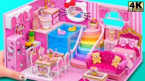 🏰👑 Сделайте очаровательный домик Барби Hello Kitty с крытым бассейном Royal Rainbow ❤️#Миниатюр