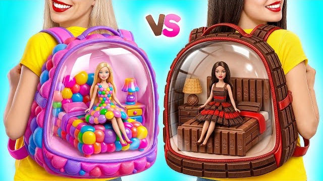 Строим Удивительный Кукольный Домик Жевательная Резинка vs Шоколадный | Смешные Cитуации смотреть онлайн