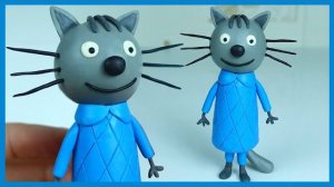 Лепим НУДИКА из пластилина Мультик Три Кота мультик детский