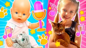 Весёлая песенка с Майей и Линой: играем с кошкой и поём вместе 🐱🎵 | Для детей