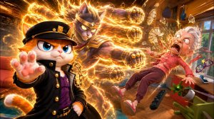 Котик против бабули. Играем игру я кот. Кот супергерой.