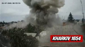 Удар ракетой «Бандероль» с борта БпЛА «Орион» по объекту в Харькове утром !!!